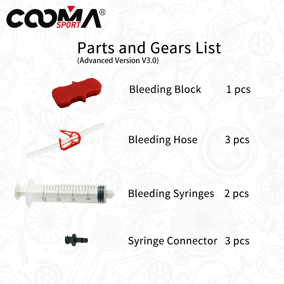 Bicycle Hydraulic Brake Bleed Kit for AVID, Formula and Hayes, Advanced Version V3,0