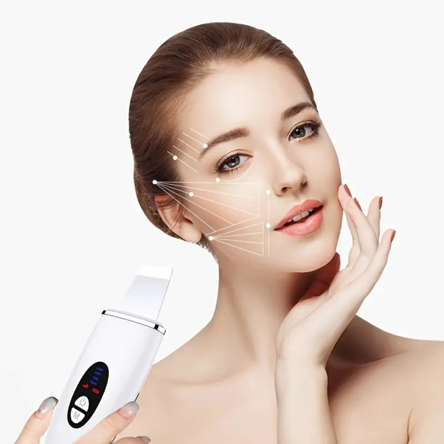 USB Rechargeable Ultrasonic Beauty Tool, Blackhead Comedones Extractor, Pore Cleaning Beauty Artifact, Facial Cleaner for Deep C