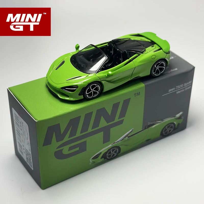 MINIGT 1:64 Spider Mantis Green 750S alloy car model 783