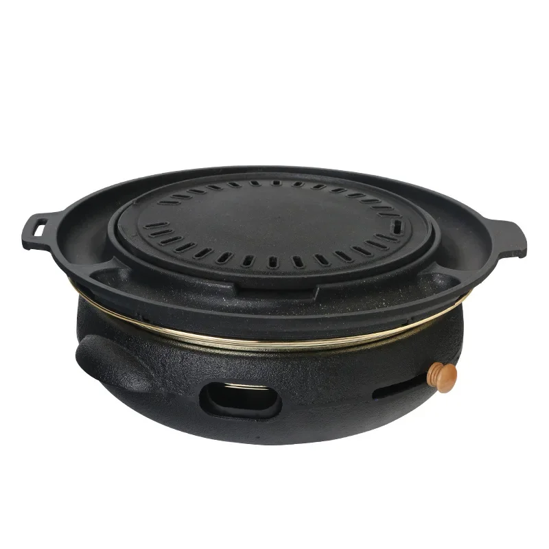 

Barbecue oven Korean round gold table top