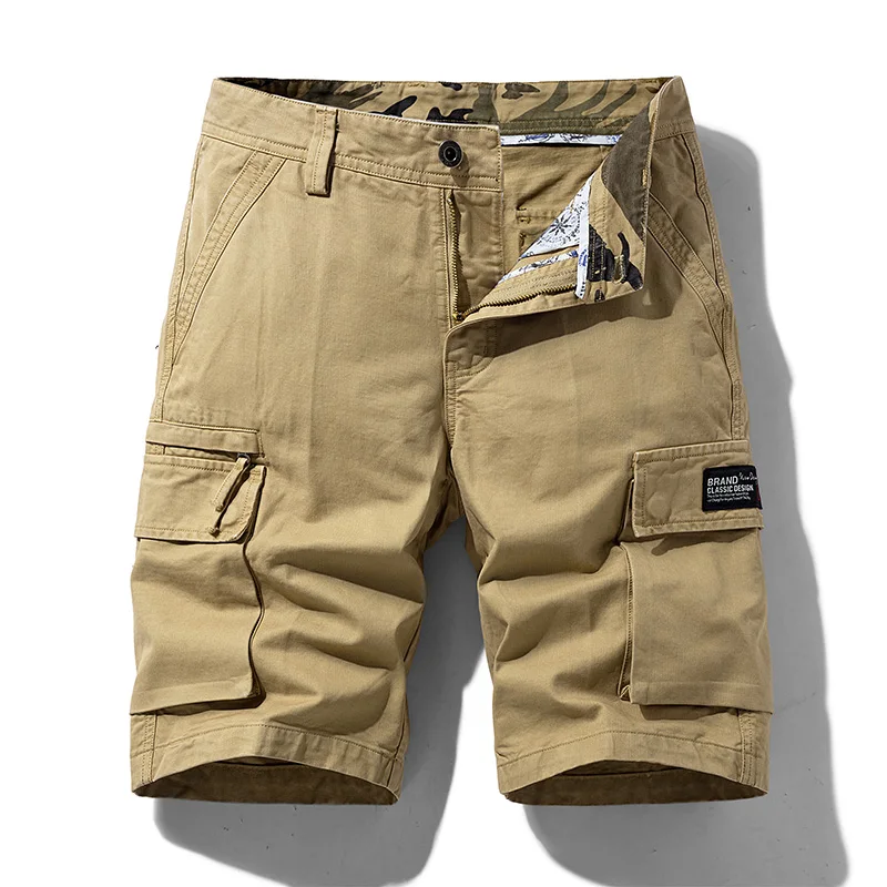 Pantalones cortos holgados para hombre, Shorts Cargo rectos con múltiples bolsillos, de gama alta, para montañismo en la jungla, informales, combinan con todo, novedad de verano