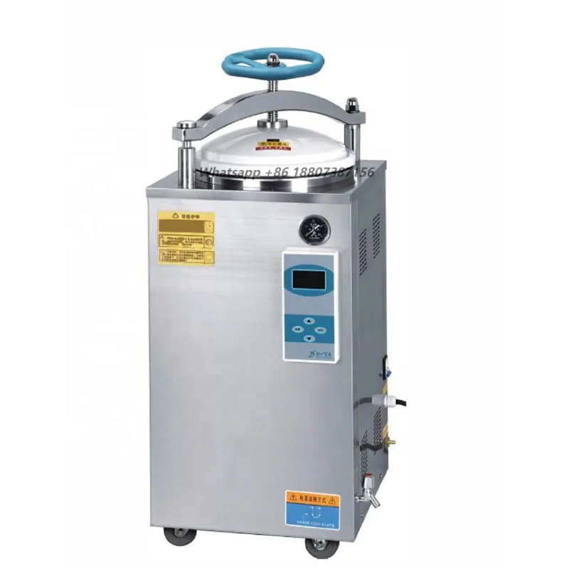 Vertical Autoclave High Pressure Steam Sterilizer LED Display Automatic Smart App Control for Canned Food Mushroom Cultivation