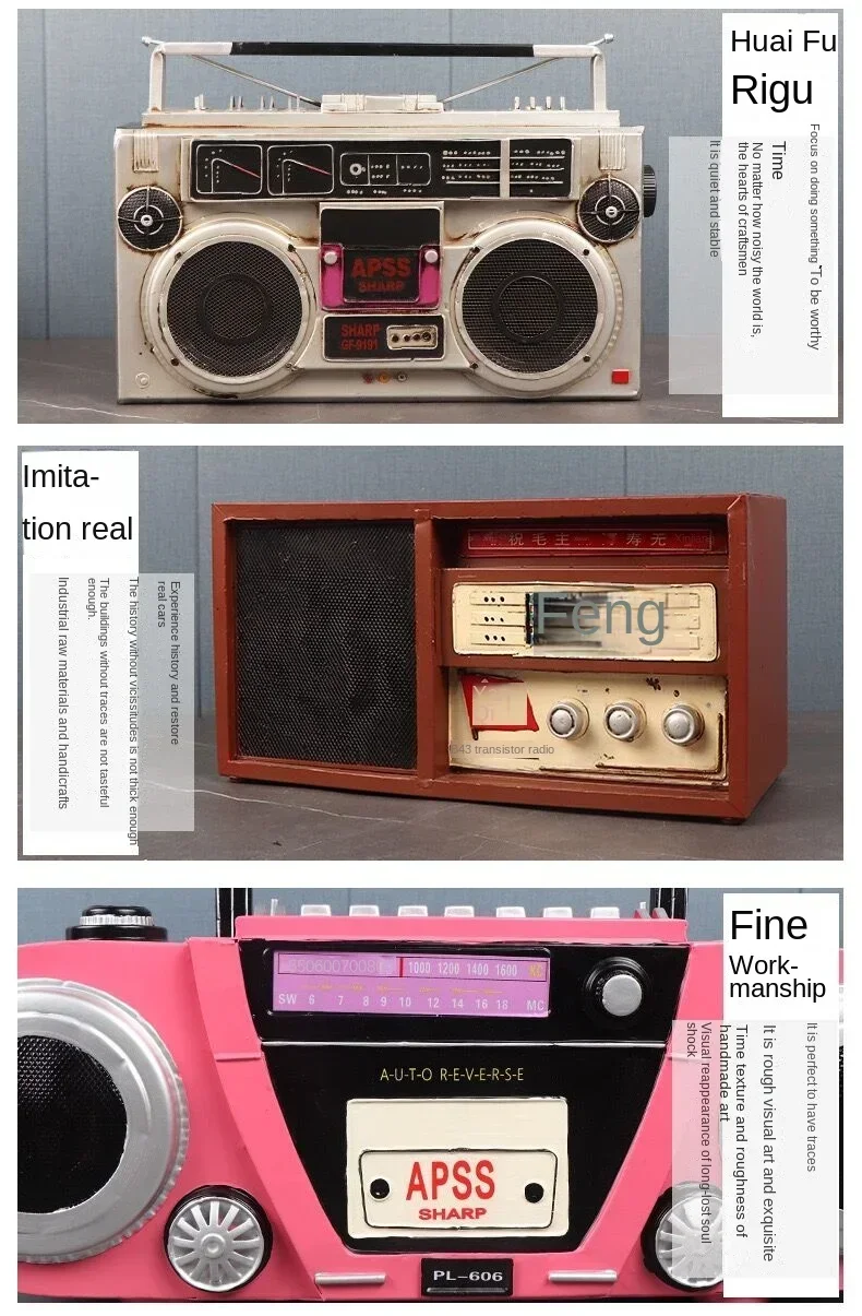 Retro Vintage Radio Tape Recorder Model Photo Props Creative Retro Decoration