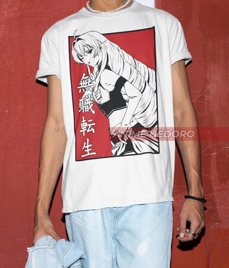 

Unisex Tensei Anime T-Shirt, Reincarnation Seductive Elf Waifu Shirt