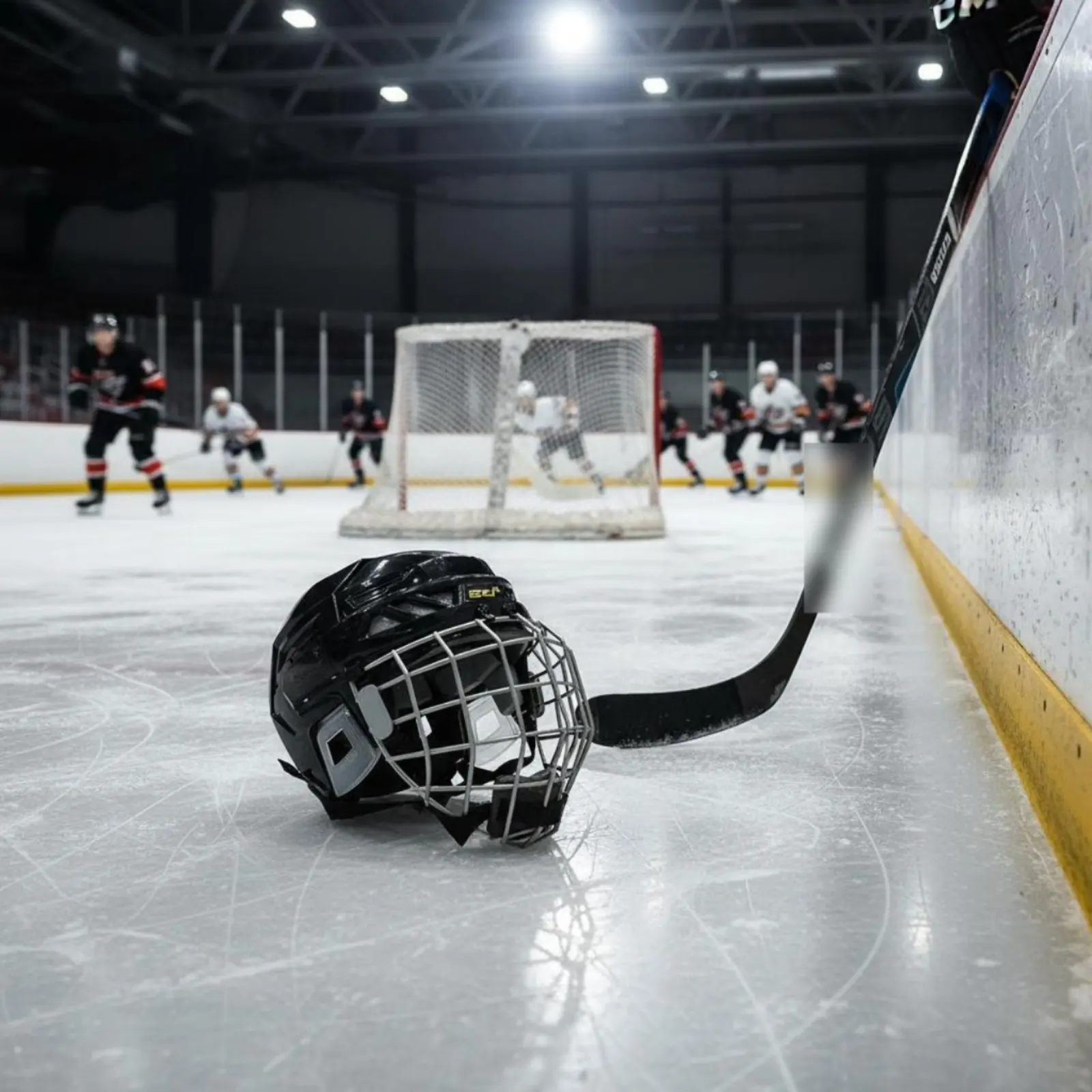 Ice Sport Goalie Helmet Long-Lasting ABS Shell Ice Ice Sport Helmet with Face Guard Wire Face Face Guard Shock Absorbing Foam