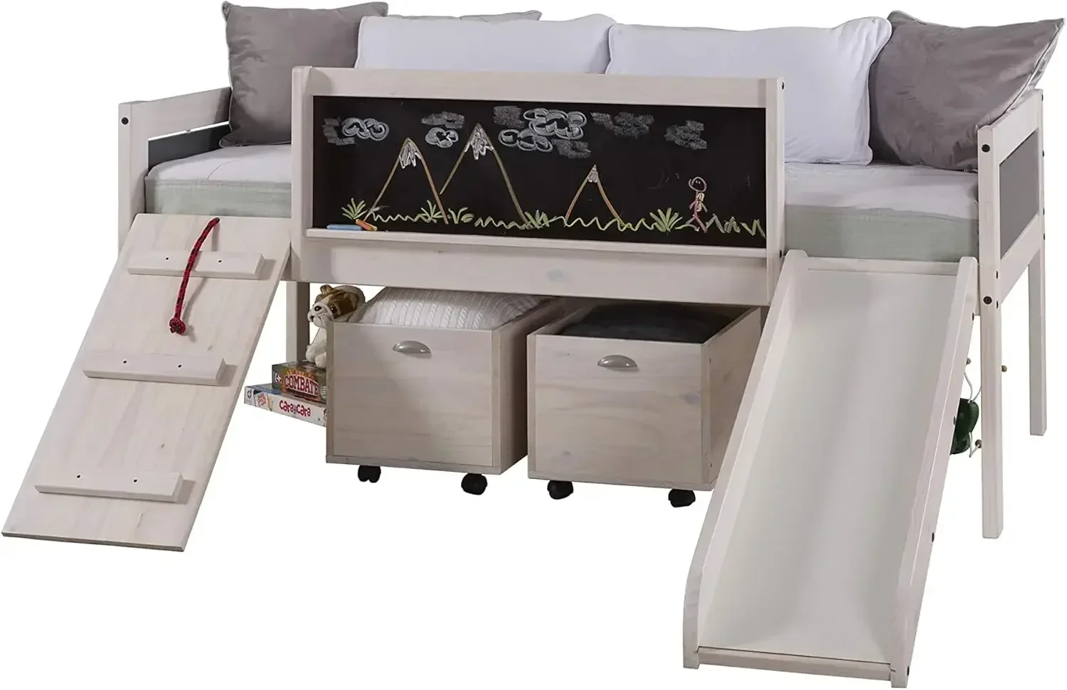 Novedad Twins Art Play Junior Low Loft con caja de juguetes. base de cama