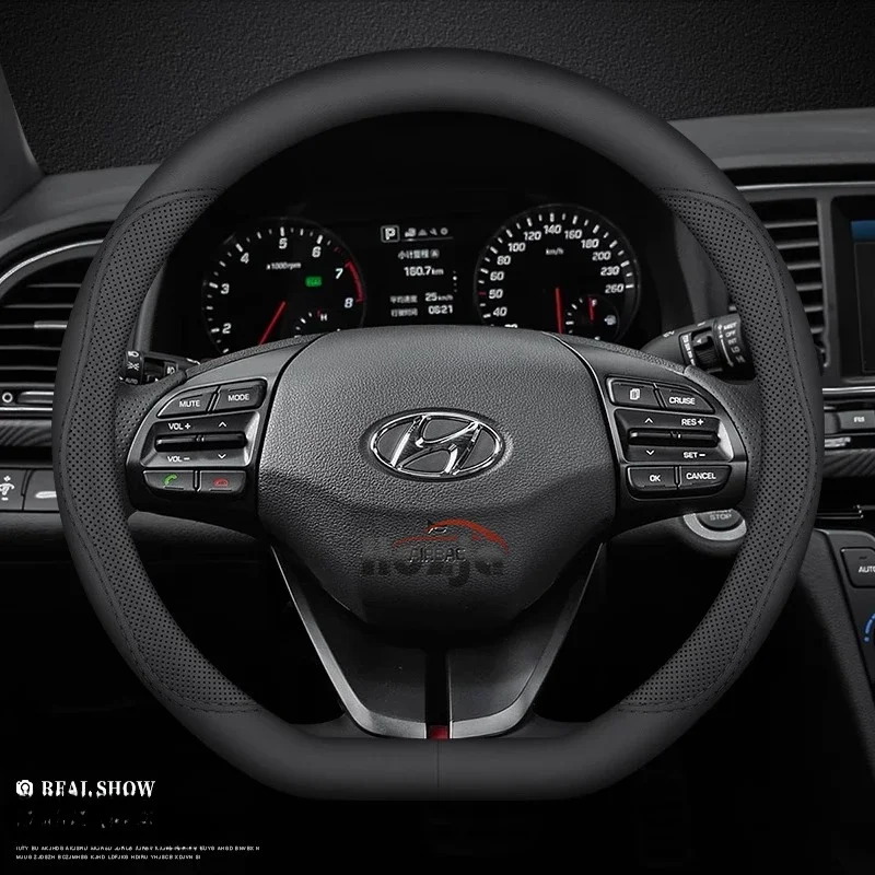 

Car Leather Steering Wheel Cover for Hyundai i20 i30 Elantra KONA N Line 2013 - 2019 2020 2021 2022 2023 2024 2025 Accessories