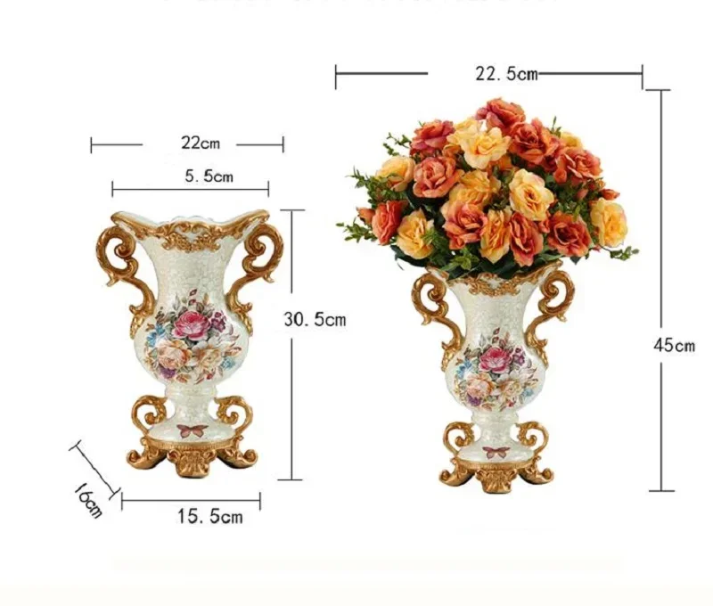 Luxury European Resin Vase For Home Decoration, Stereoscopic Dry Stereo Vase For Arrangement With Living Room Oscillating Plate