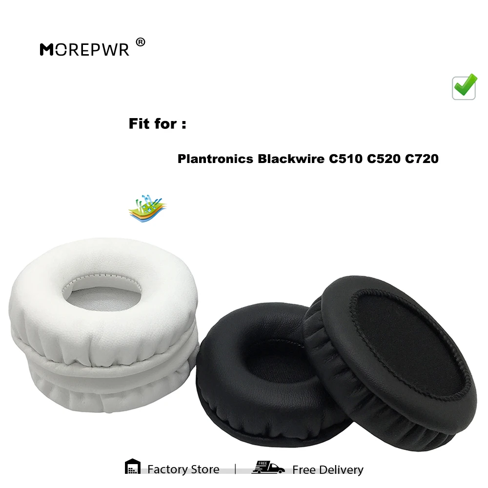 

Morepwr New Upgrade Replacement Ear Pads for Plantronics Blackwire C510 C520 C720 Headset Parts Leather Cushion Velvet Earmuff