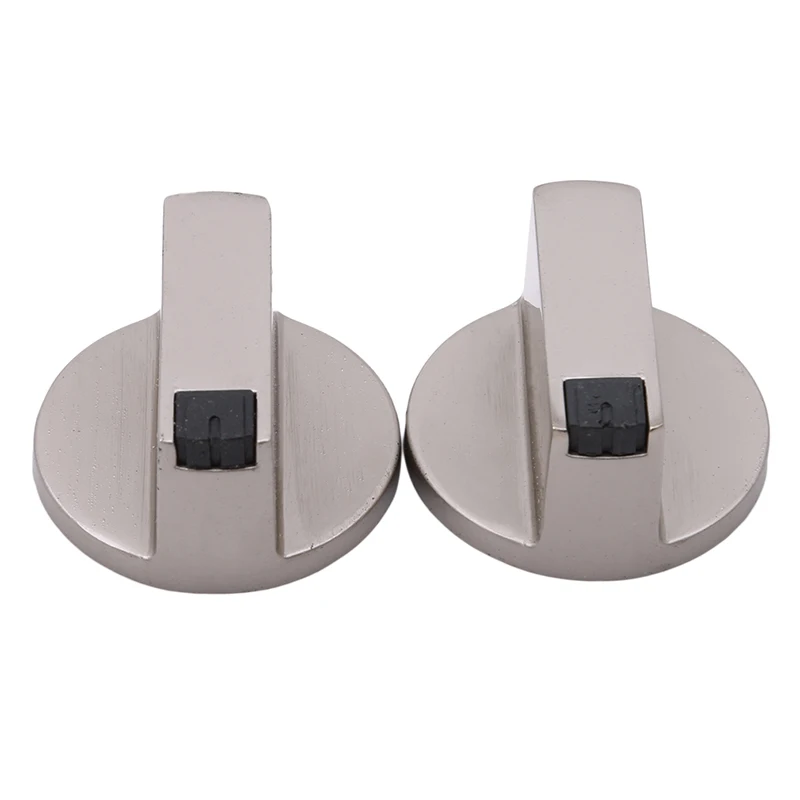 2PCS Metal 6mm/4mm Universal Silver Gas Stove Control Knobs Adaptors Oven Switch Cooking Surface Control Locks