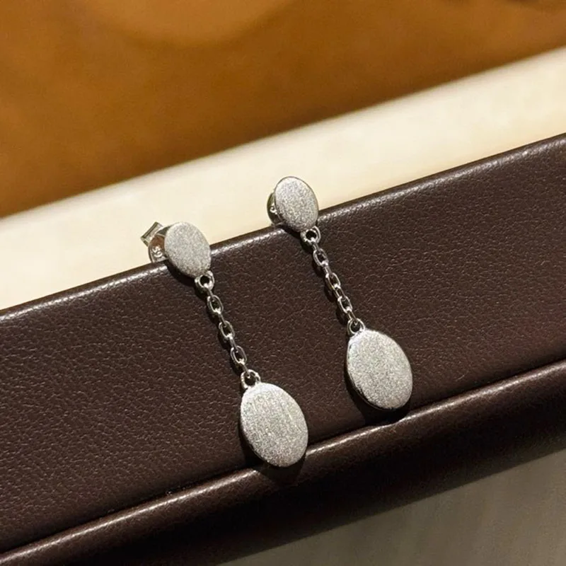 

Маленькие серьги-капли из стерлингового серебра 925 пробы, матовые серьги в форме горошка для женщин, ювелирные изделия