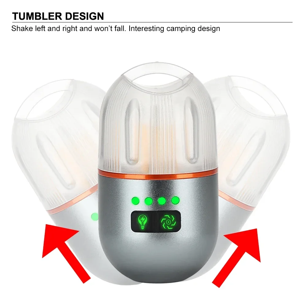 Imagem -03 - Kdulit-portátil Led Tumbler Camping Lanterna Usb Recarregável Pendurado Tent Lanterna Outdoor Lâmpada Quente de Emergência com Magnético