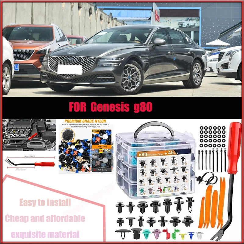 

For Genesis G80 Buick Mazda Buick Audi Car Plastic Retainer Clips Kit 680+45pcs Auto Fender Push Pin Car Fastener Clip Mixed Set