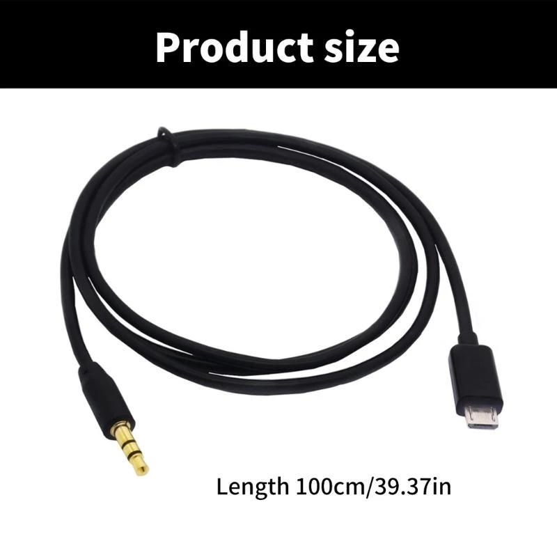 1pc Micro USB Male 5 Pin To 3.5mm male Jack AUX Cable Audio Sync for Car Speaker Headphone Adapter Cable Cord