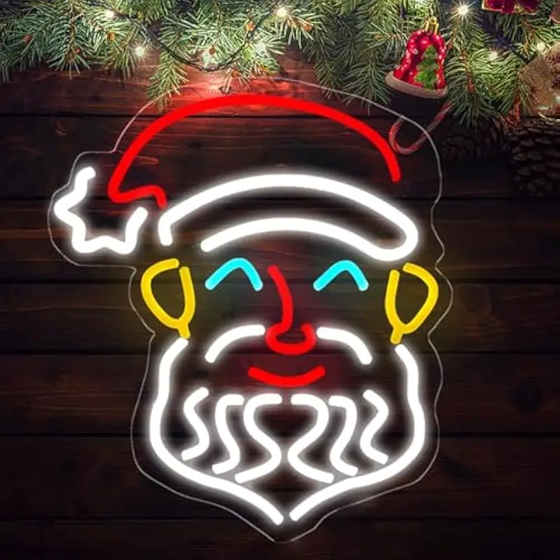 

Santa Claus Neon Signs For Wall Decor Anime Wall Light Up Sign Room Decoration For Bedroom Party Bar Club Dimmable Cartoon Lamp