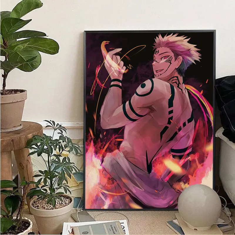 Japan Anime Jujutsu Kaisen Ryomen Sukuna DIY poster Kraft Paper Vintage Poster Wall Art Painting Study Posters Wall Stickers