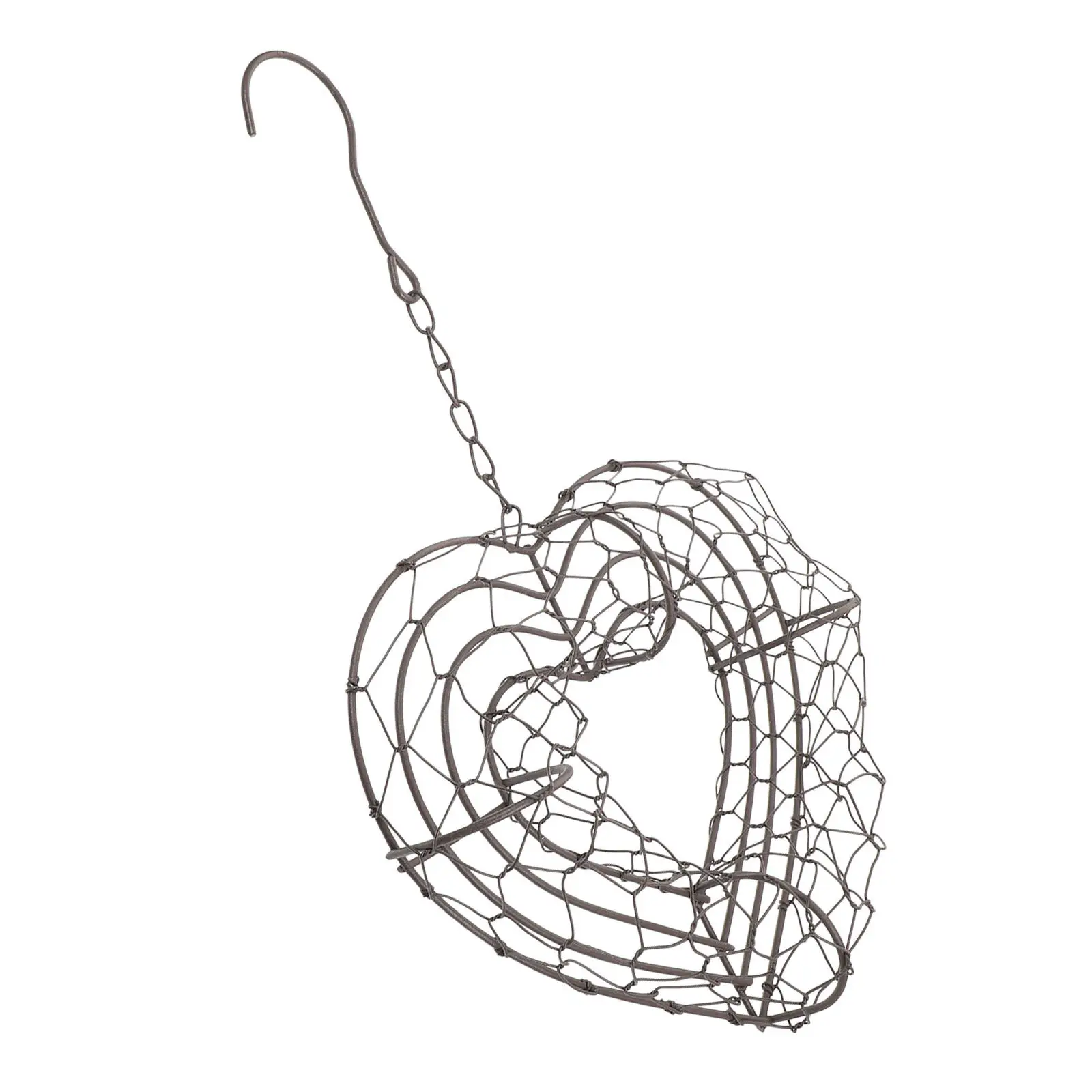 Heart Shaped Metal Hanging Planter Frame Iron Wire Wreath Form Vintage Rustic Hanging Succulent Holder Compact Balcony Living