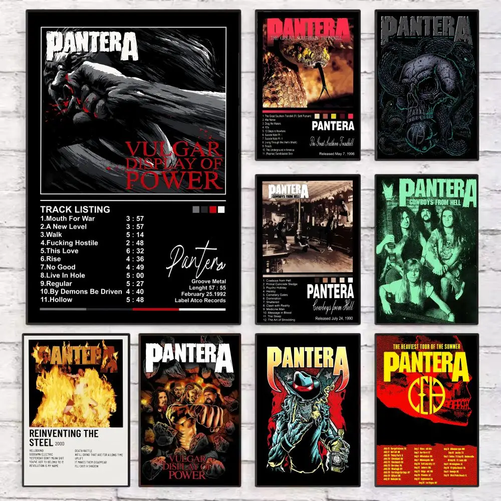 

Vintage P-Pantera Band Music Poster Wall Art Sticky for Living Room Bedroom Office Hallway Bar Home Decor Gift Idea
