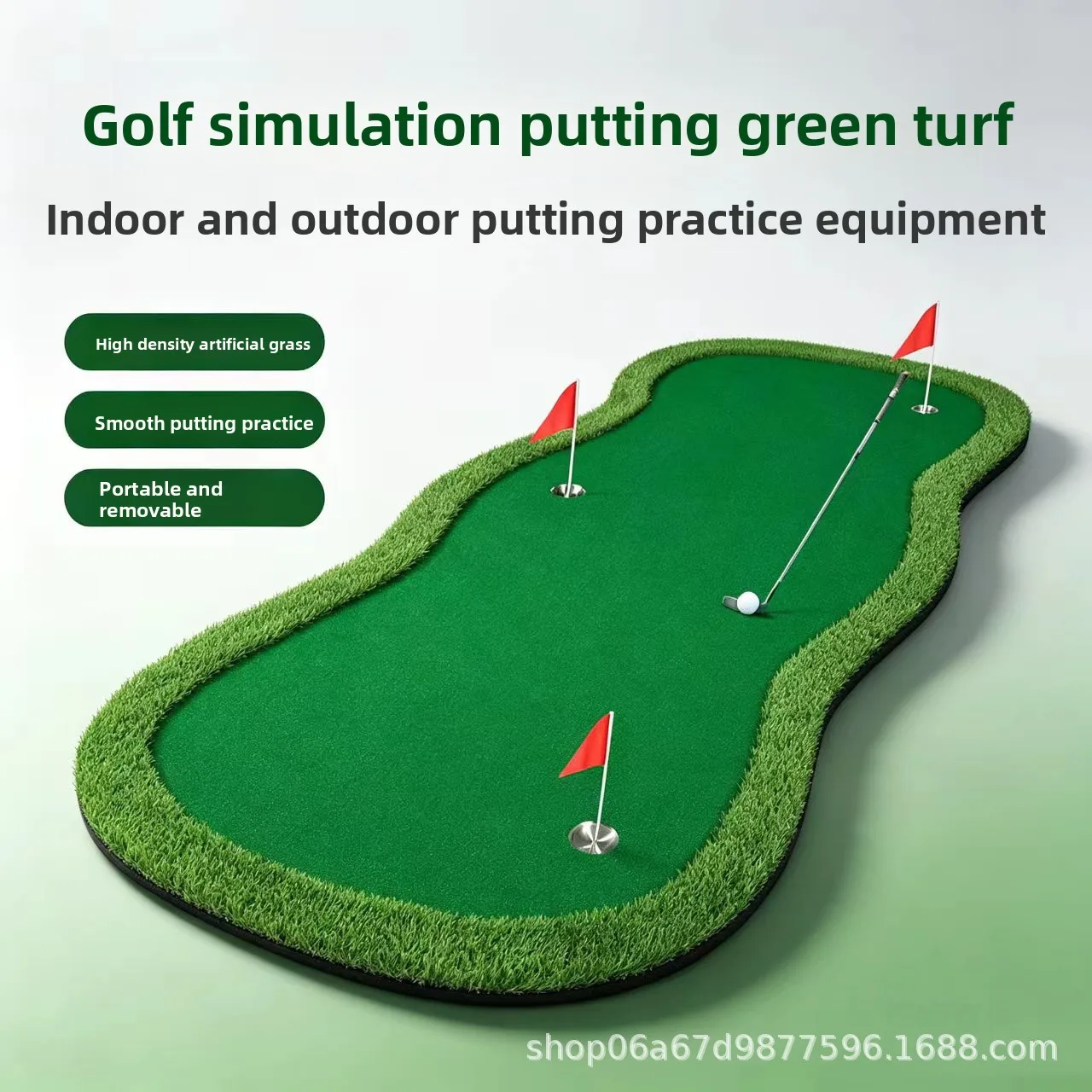 Custom Movable indoor golf green putter practitioner artificial green practice mat golf manufacturer