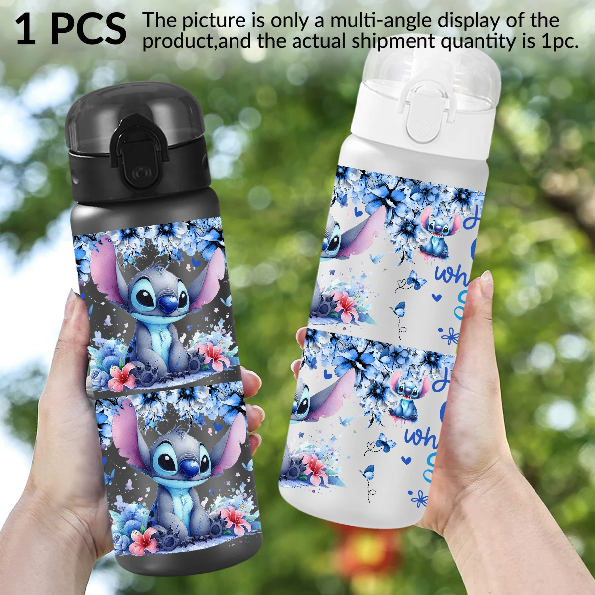 

1Pc Floral Stitch Printed 26oz Plastic Water Bottle, Outdoor Leak-proof Sports Water Cup As Birthday Gift, Christmas Gift