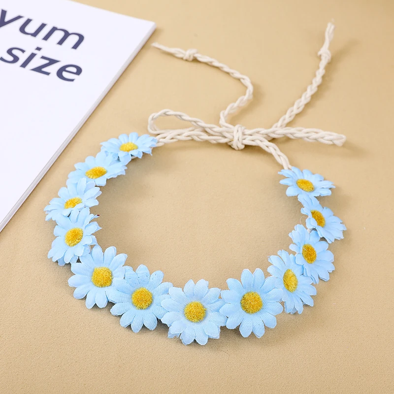 Colorful Chic Daisy Girls Headbands Women Solid Embroidery Flower Hair Bands Kids Candy Chrysanthemum Headwear Hair Accessories