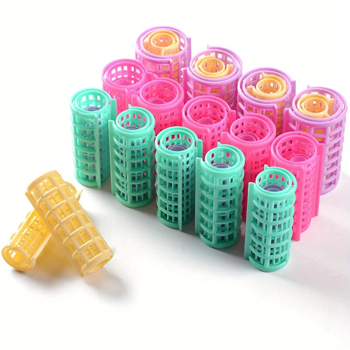 30pcs/set Heatless Hair Curler Rollers Large Grip Clips Lazy Curlers Hairdressing DIY Hair Styling Tool for Women Random Color