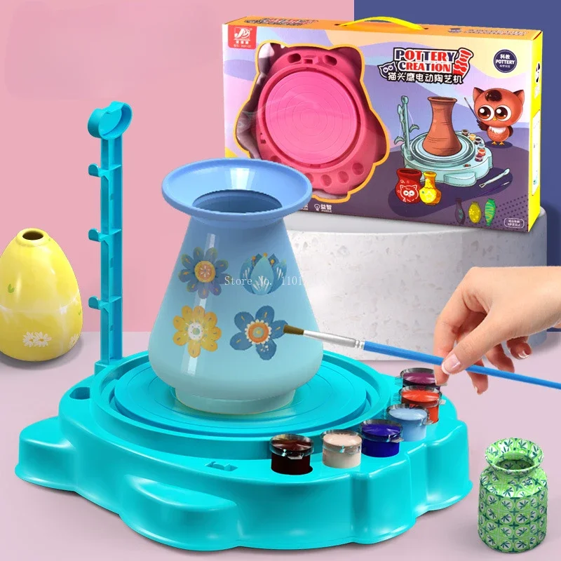 Children's Pottery Machine Handmade Without Firing Polymer Clay Tool Diy Student Clay Sculpture Set Educational Toy Electric