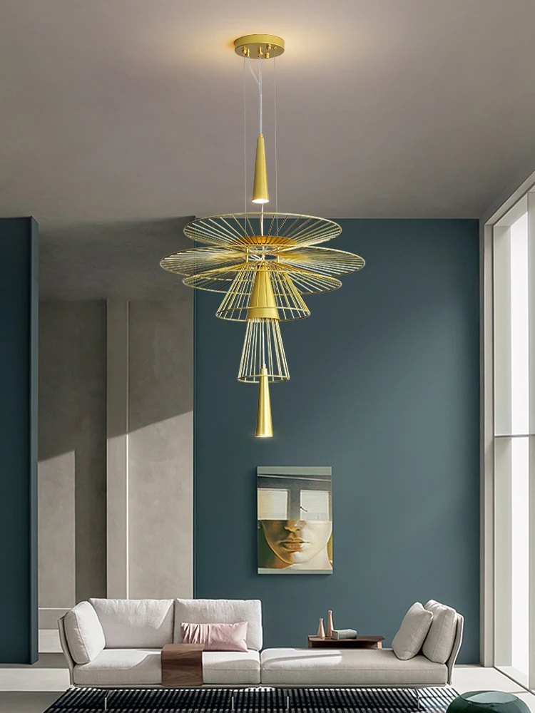 Lampadario scandinavo faretto a LED nordico nero e oro luce per camera da letto Art Decor illuminazione soggiorno sala da pranzo luce