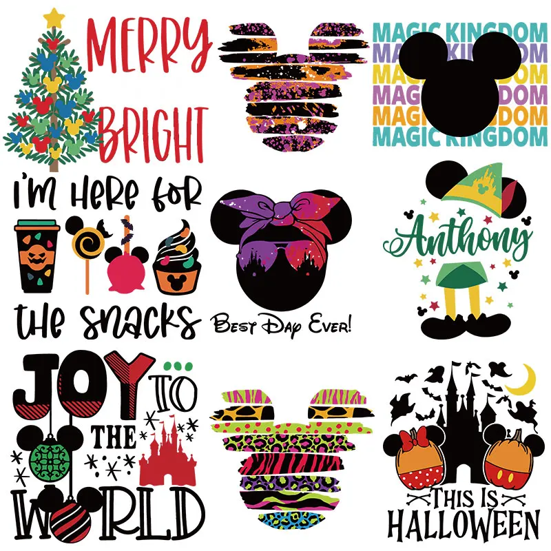 

Mickey Letter Stickers Iron-on Transfers Patches for clothing Garment Accessories Heat Transfer PVC Patch
