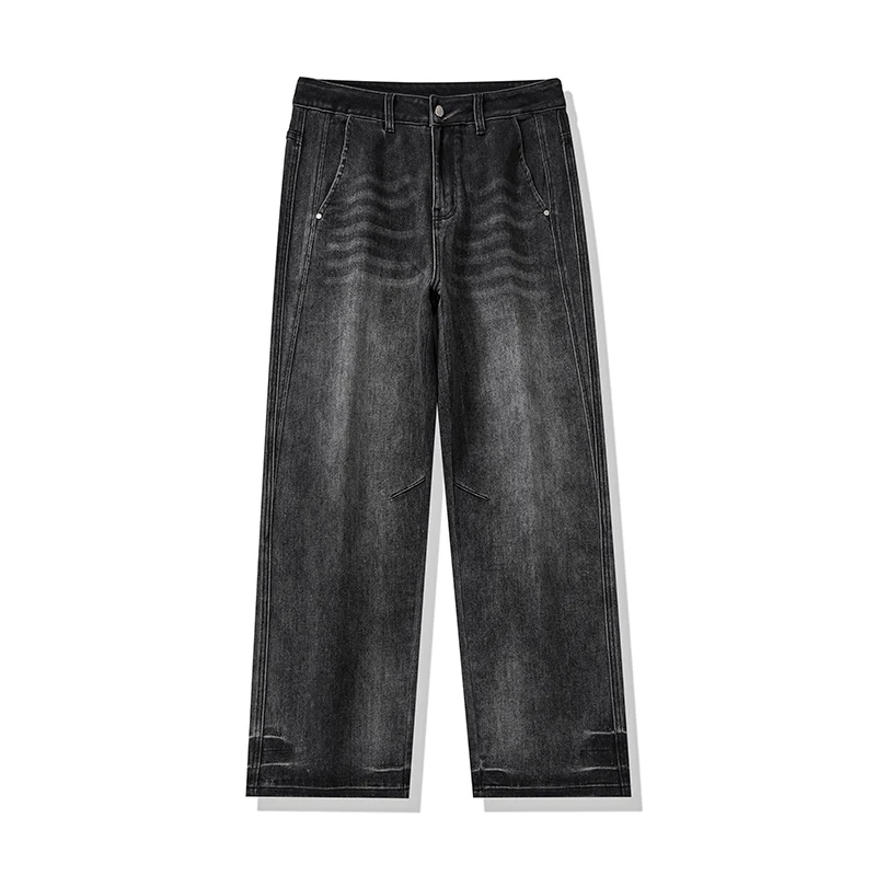 

Уличный стиль, свободный крой, потертые джинсы, Новое поступление, мужская мода, прямые брюки, корейский стиль, четыре сезона, трансграничные