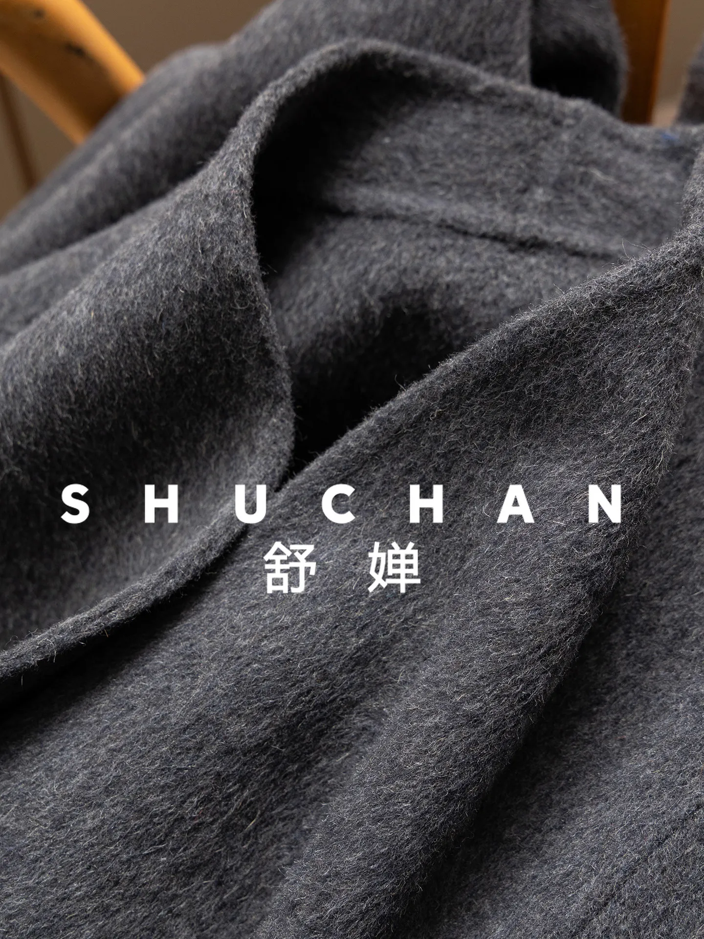 Elegant Coat Atmosphere French Wool and Cashmere Handmade Double-sided Tweed Mid-length Waist Coat Women's 20J9