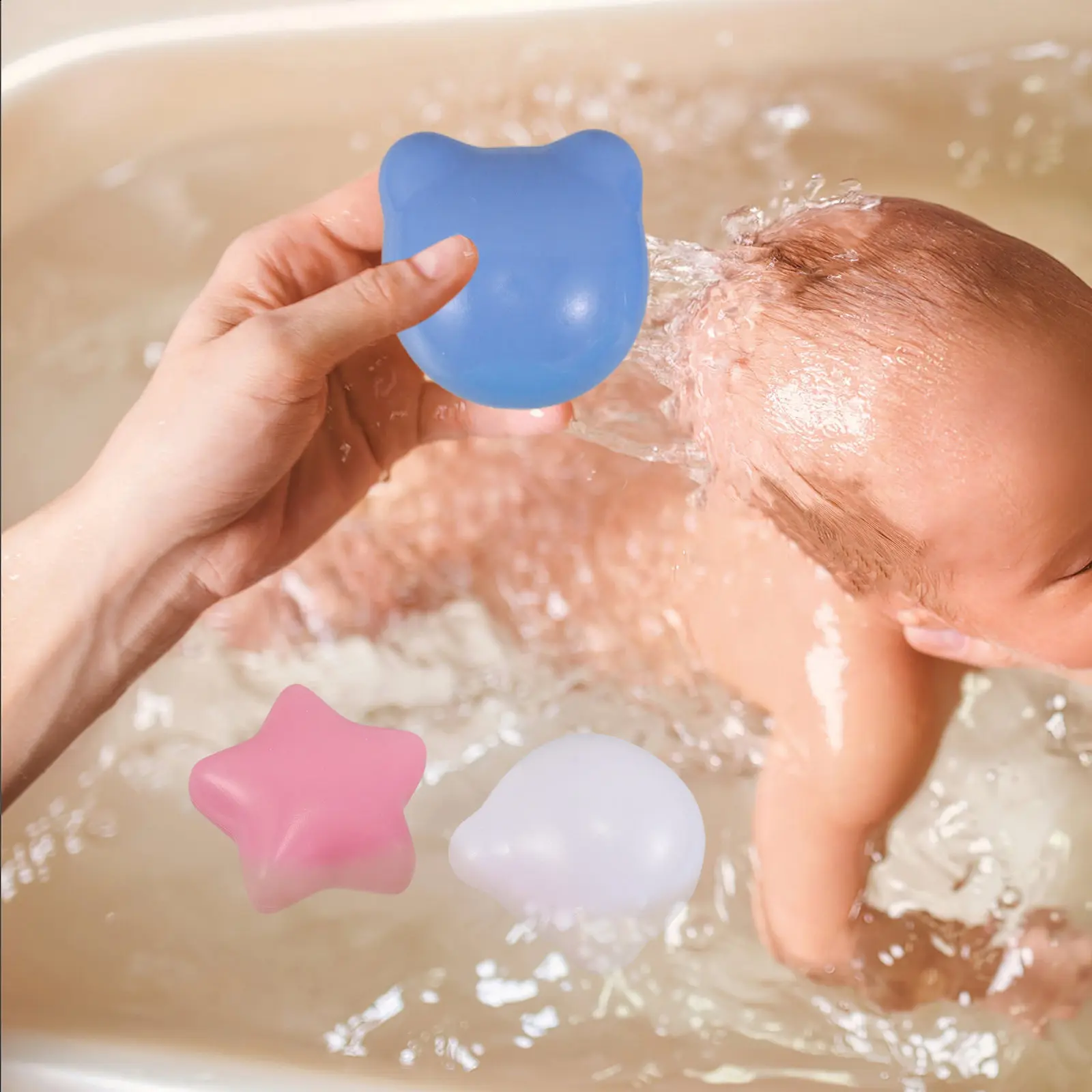 ลูกบอลสำหรับเด็กเล่น 120 ชิ้น ลูกบอลหลุมบอลรูปหมี หัวใจ ดาว ทำจากพลาสติกนิ่ม สำหรับเล่นในร่มและกลางแจ้ง ใช้กับเต็นท์หรือพื้นที่เล่น