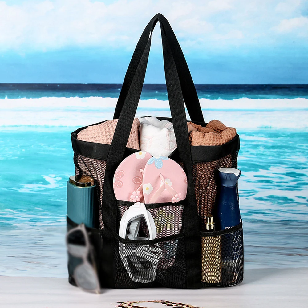 YIXIAO bolsa de almacenamiento de natación para mujer, bolso de hombro de gran capacidad, bolsa de malla portátil para playa, bolsos de baño de viaje