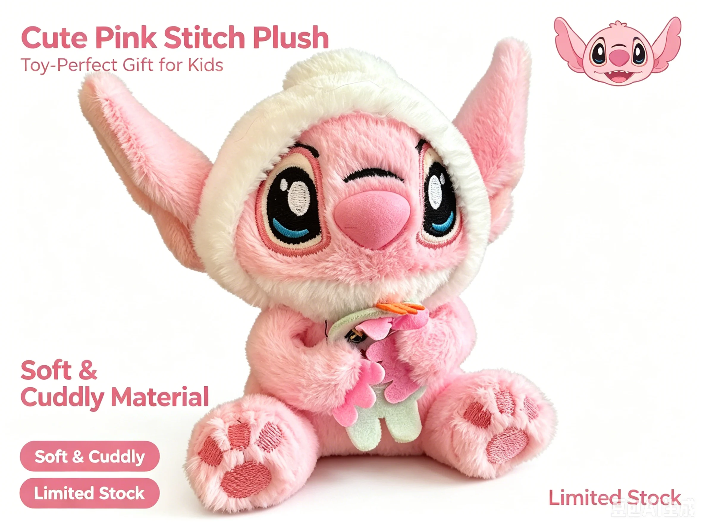 

Cartoon Stitch Plush Keychain Fashion Hat Style Hanging Decor Bag Accessory Gift