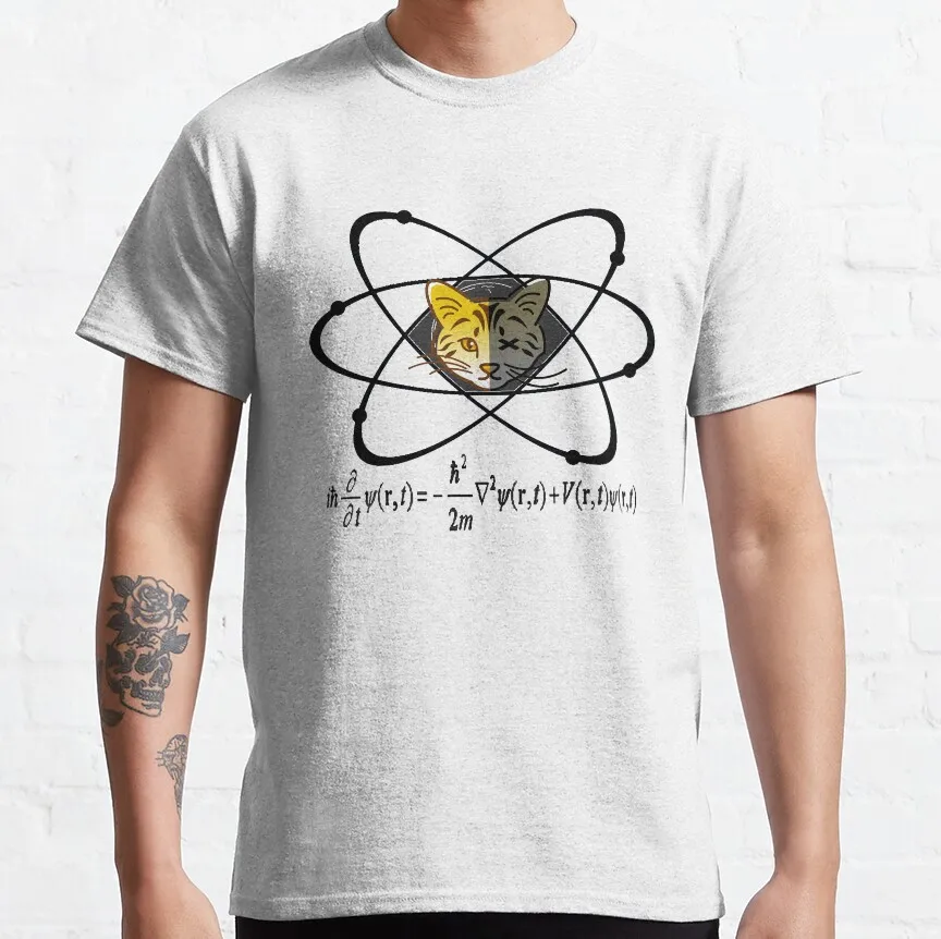 

schrodingers cat dead and alive Funny Quantum Physics Gift t shirt 100% cotton Print Graphic Clothes All size S-6XL Tops