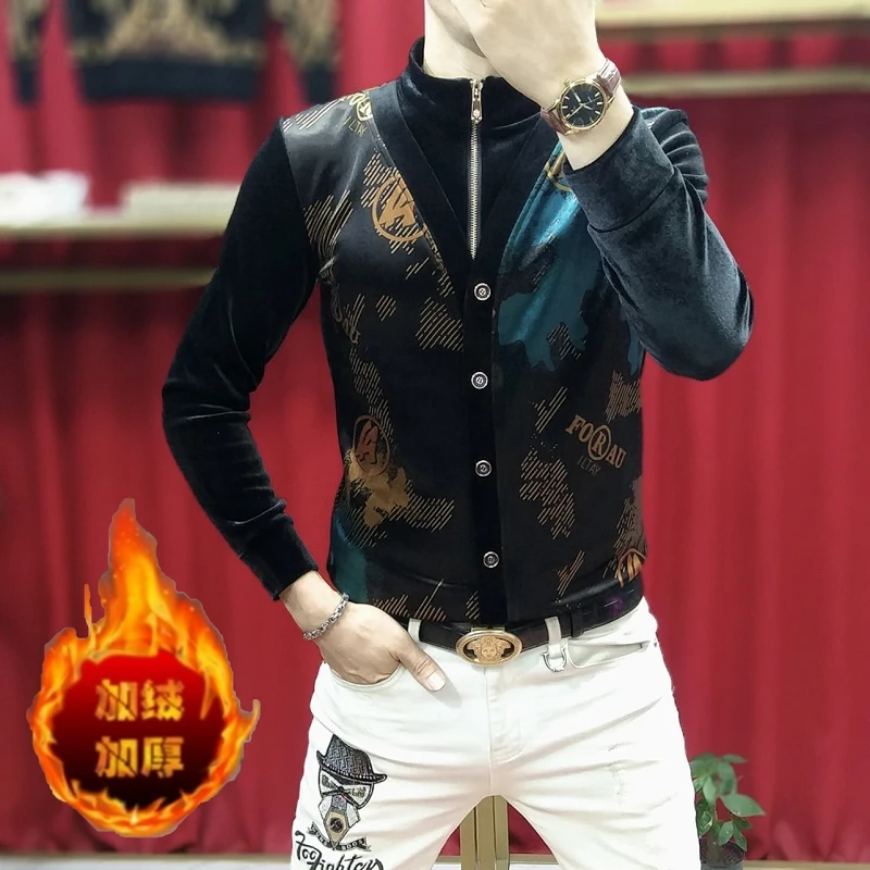 

Designer Mens Clothing 2024 Fashion Black Luxury Velvet Elegant Turtleneck T Shirts Slim Fit Unusual Clothes Products European