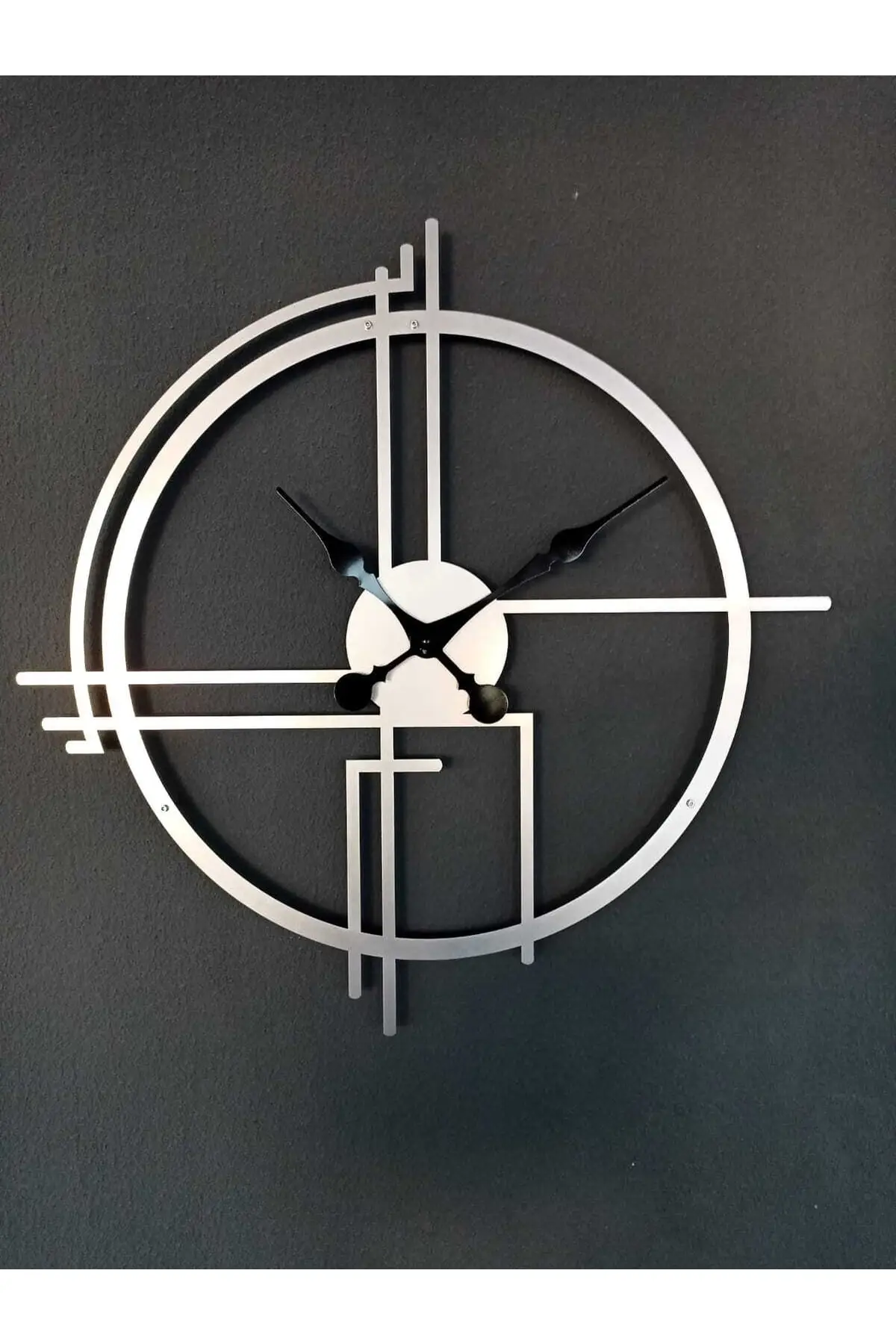 Querencia Metal Silver / Silver Wall Clock 1.5 Mm Thickness 60x60 Cm