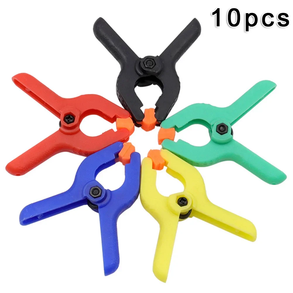 10Pcs 2inch Color Spring Clamp Nylon Plastic Carpentry Fixing Clips DIY Woodworking Clamps Photo Studio Background Pipe Clamp