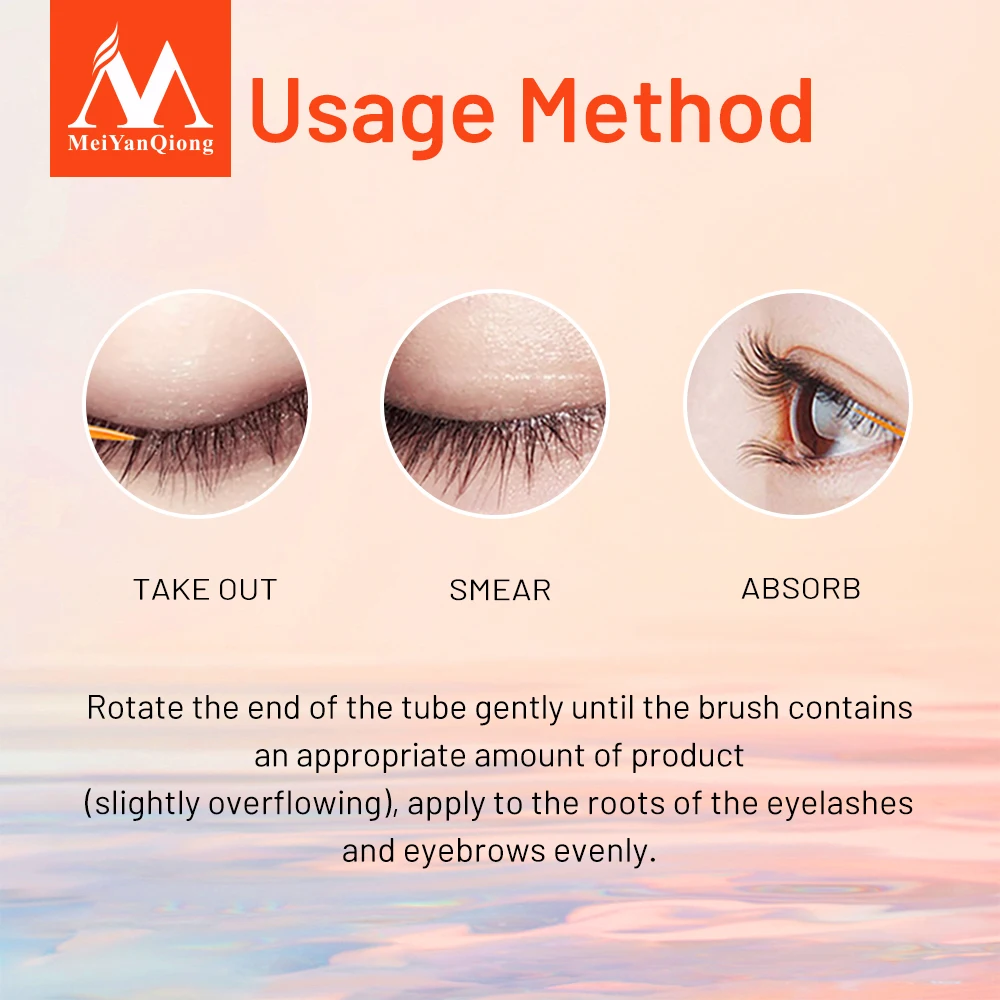 MeiYanQiong Eyelash Growth อาหาร Liquid Eye ตัวต่อขนตาหนายาวความยาว Strong Growth Eyelash Eye Care 10Ml
