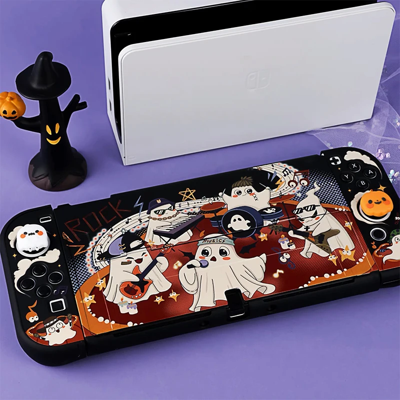 

Ghost Halloween Theme Design Protective Case for Nintendo Switch OLED Shell Split Joy-con Cover for Switch Game Case Accessory