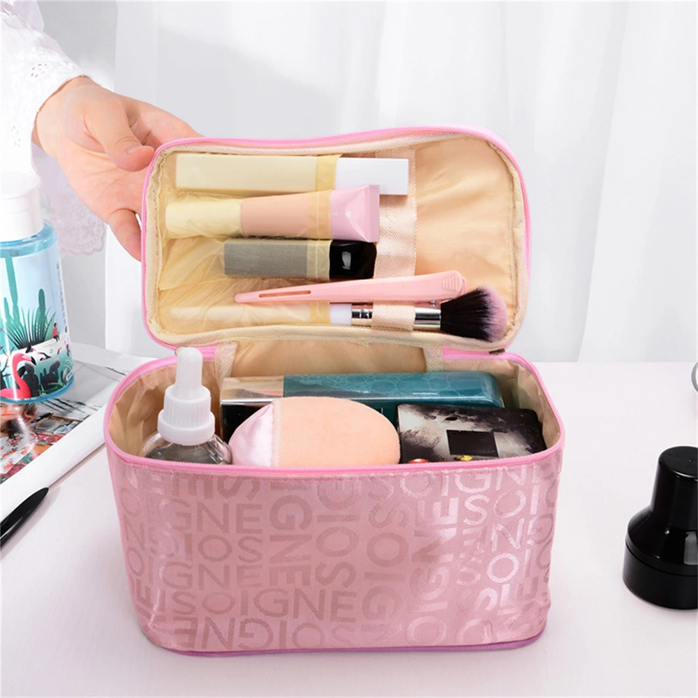 Suitcase Neatly Wired Sturdy And Durable Multiple Colors Available Fabric Storage Bag Portable Makeup Bag Small Size