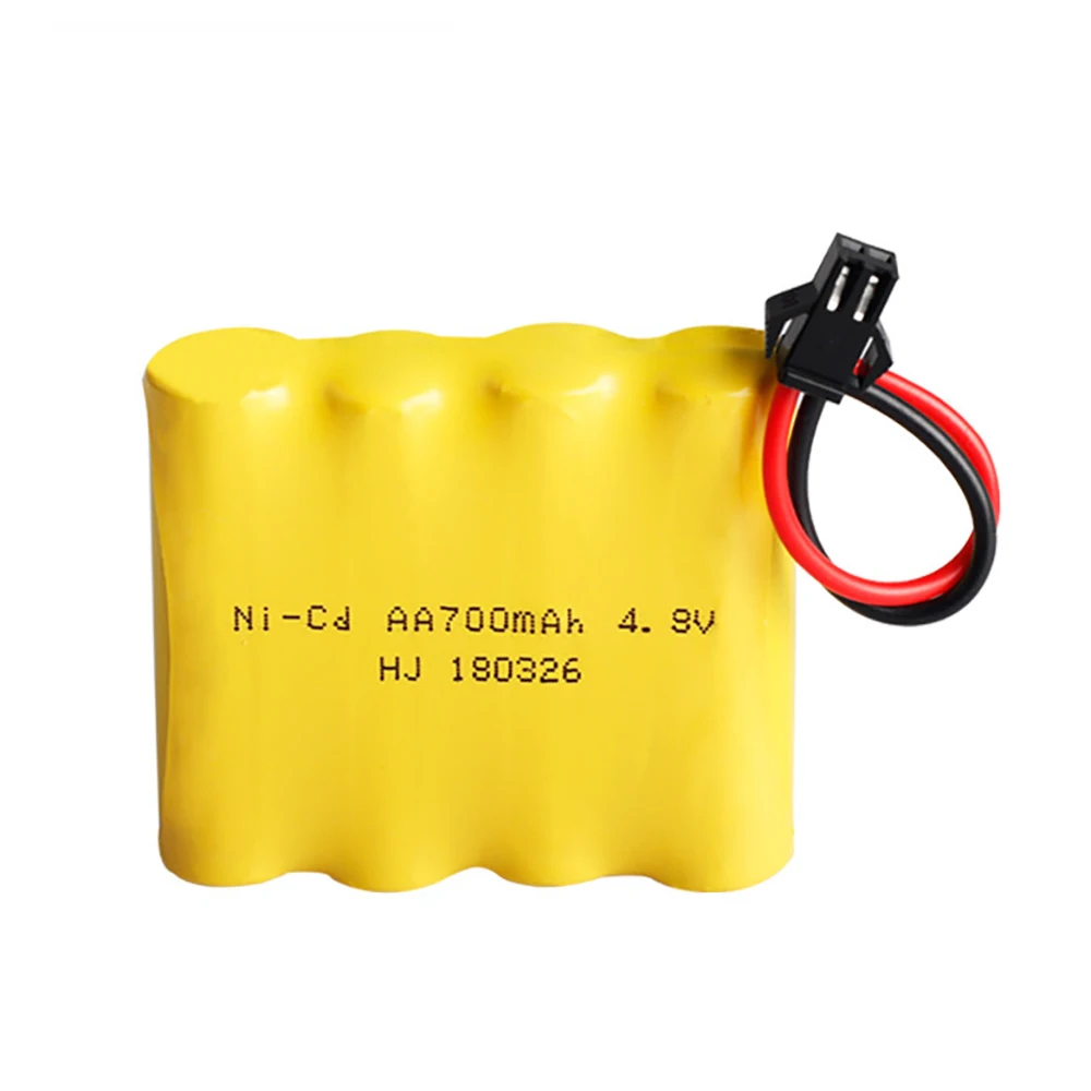 4.8V 700mAh Ni-CD Rechargeable Battery SM-2P Plug With 4.8V Charger NI-CD Battery Pack Remote Control Toy Car 4.8V Battery Pack