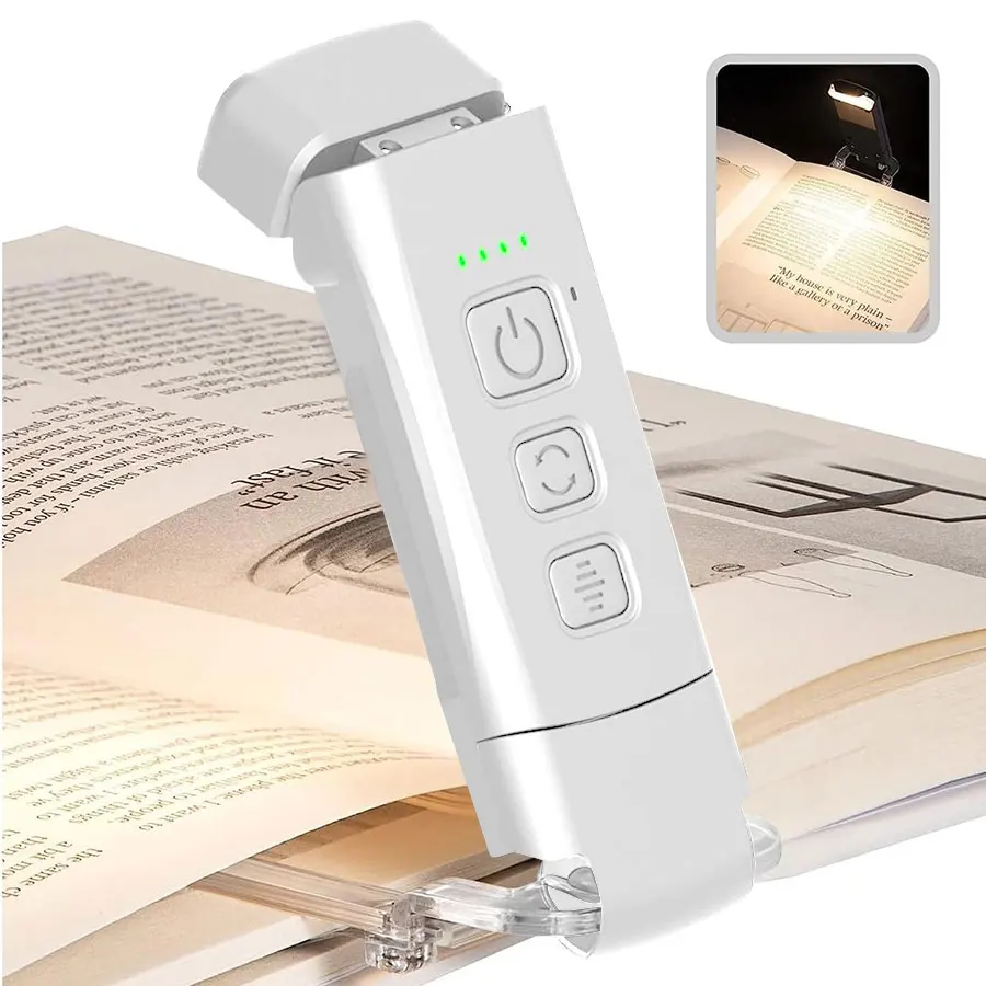 Book Light Clip-on Bookmark Book Light With Timer Eye-Protection Rechargeable Reading Light Portable Bedside Desk Light ReadLamp