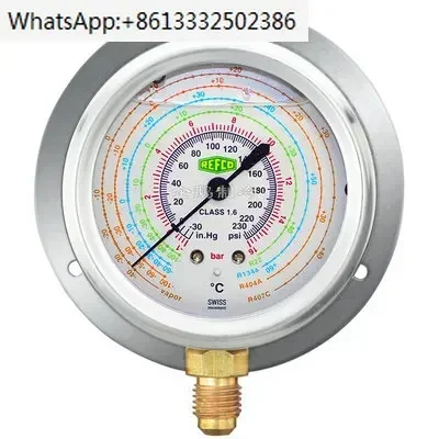Refco-アキシャル/ラジアル圧力計、r22/r134a、高圧および低圧ゲージ、冷蔵および空調、1個