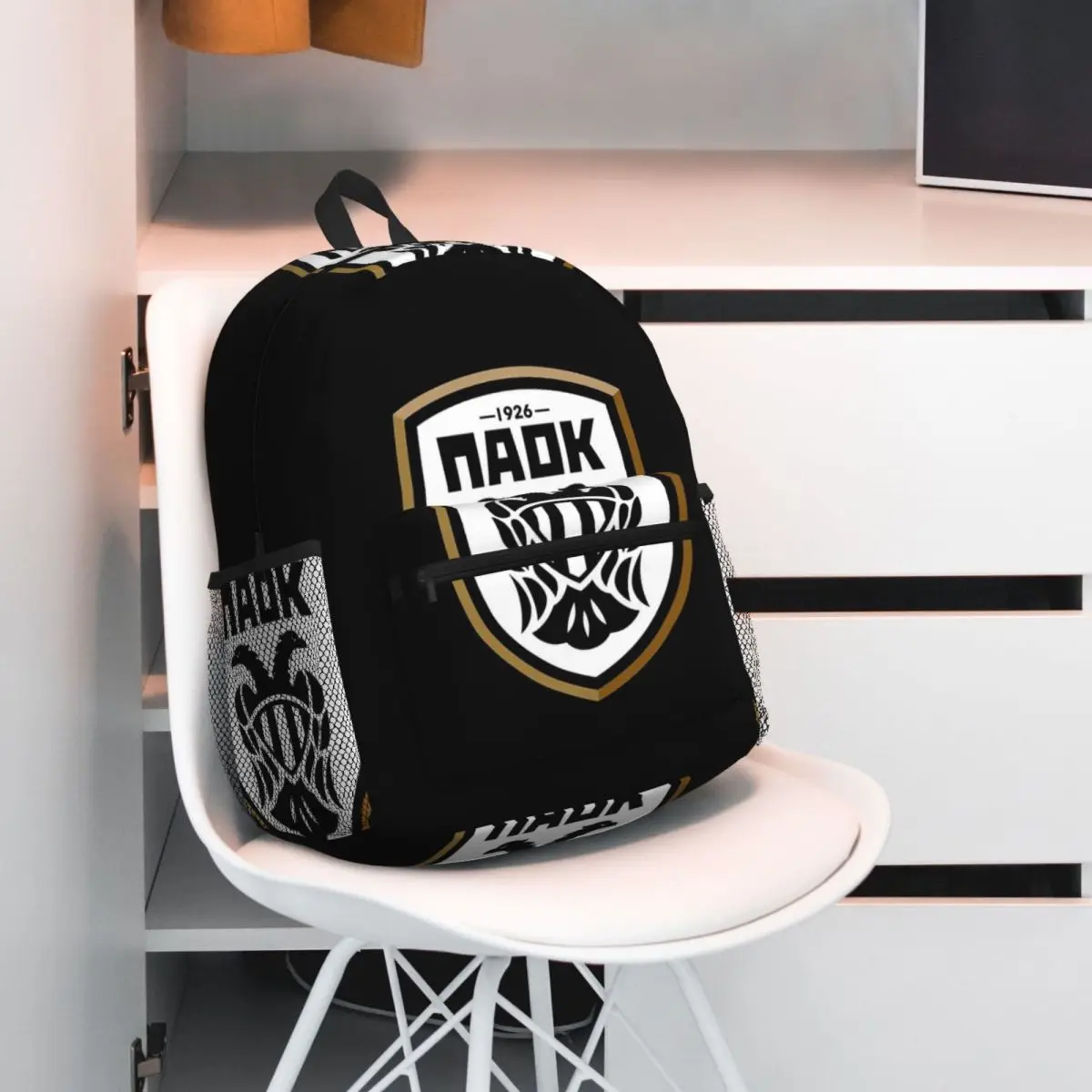 PAOK Greek Football Sports Fans From Thessaloniki Backpack Daypack Large Capacity Children BookBag School Bag Shoulder Bags