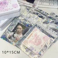10PCS Korean Ins Shiny Star Laser Ziplock Bag Kpop 3 Inch Photo Card DIY Packing Material Kawaii Girl Gift Jewelry Storage Bag