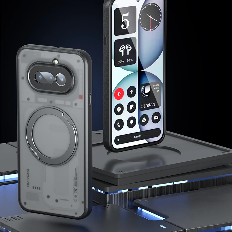 

For Nothing Phone 4A Magnetic Case ELVEV Quality Hard PC + Soft TPU Protective Back Ring Phone Cover