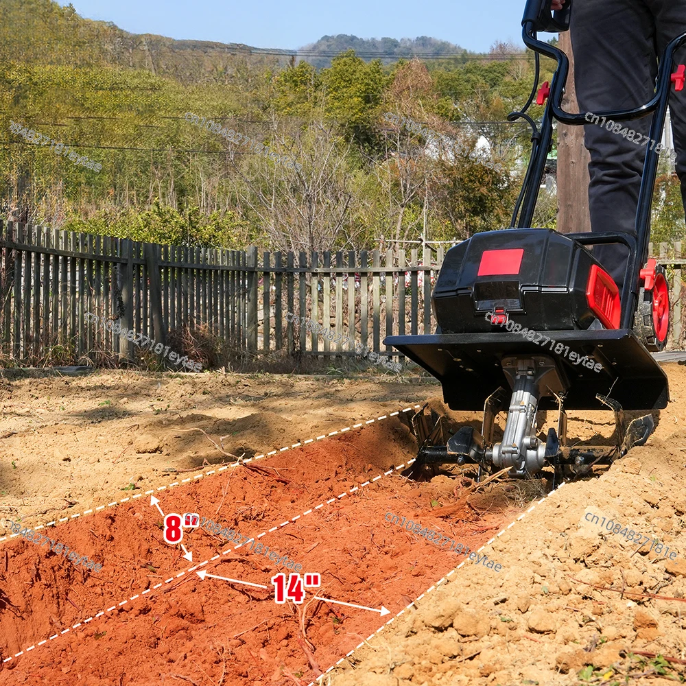 Brush cutter micro-drive lawn all-terrain vehicle double-wheel chain rotor for vegetable garden back rotary power tiller