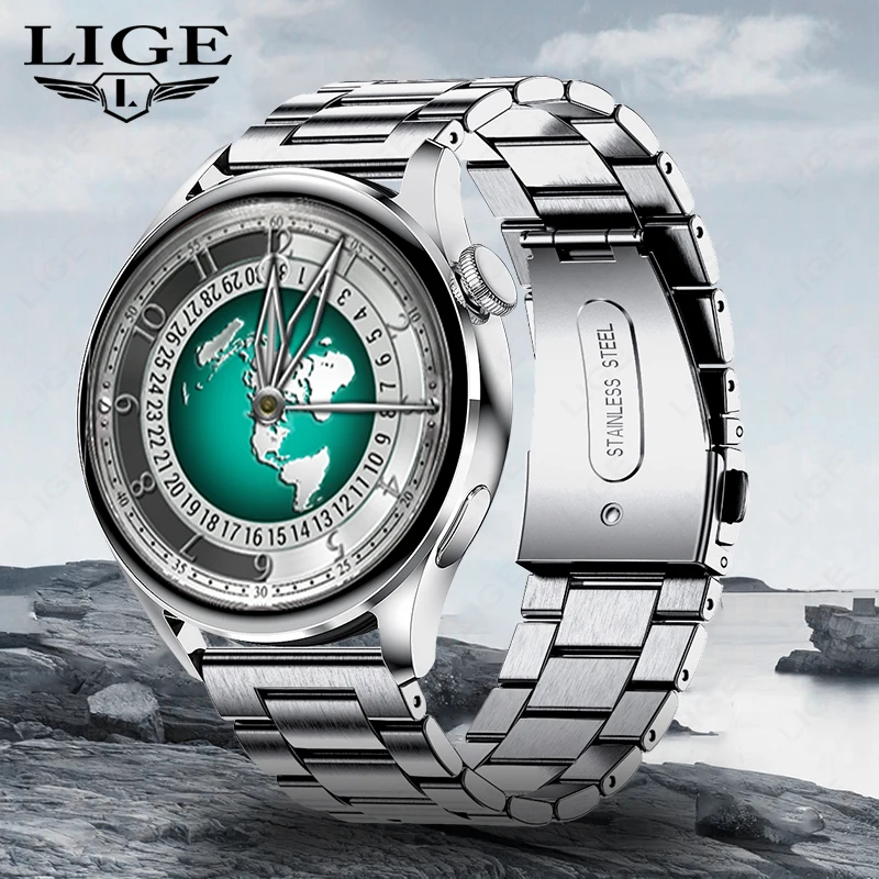 LIGE 2023 New Men Smart Watch for Android and iOS Bluetooth Call Smartwatch Wireless Charging Digital Watches Women Wristwatch