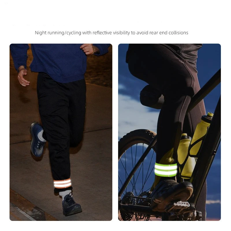 2Pcs Reflective Bands Elastic Armband Wristband Ankle Leg Straps Safety Reflector Tape Straps for Night Jogging Biking Running